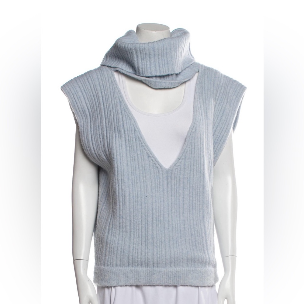 Jacquemus Sky Blue V-Neck Sweater